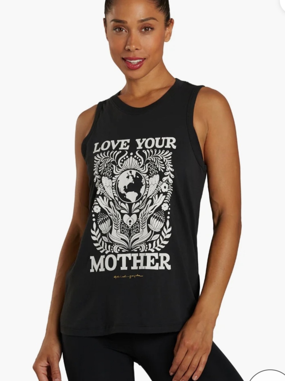 Spiritual Gangster Love Your Mother Essentia Muscle Top Black NWT Medium